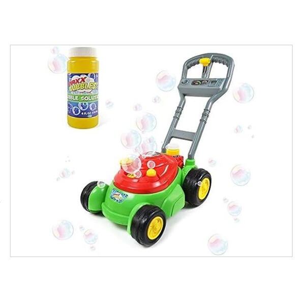 Unbranded Other - Maxx Bubbles Deluxe Bubble Push Lawn Mower Green Toy Plastic Toddler Kids